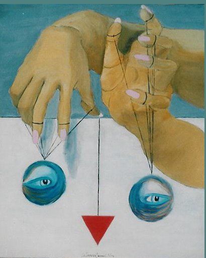 Painting titled "Control" by Lia Cardoso, Original Artwork, Oil