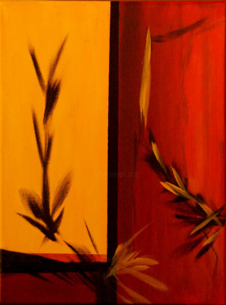 Peinture intitulée "Jaune orange / 84" par Liam G Déziel, Œuvre d'art originale, Huile