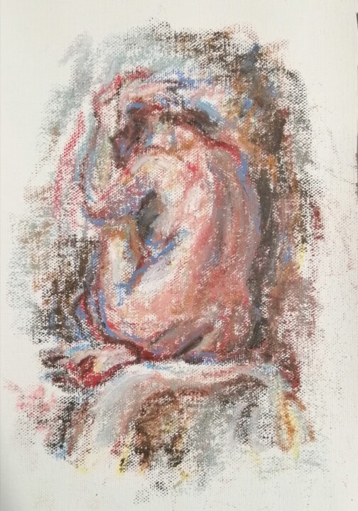 Pintura titulada "Female Nude. Back V…" por Liam Ryan, Obra de arte original, Pastel