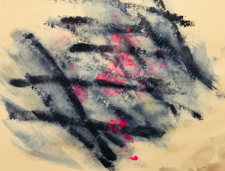 Peinture intitulée "Pink fog" par Liam, Œuvre d'art originale, Acrylique