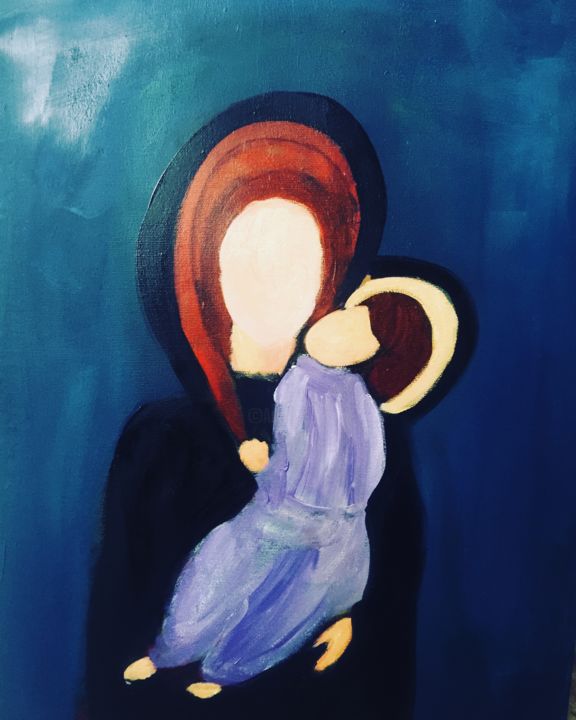 Painting titled "Maternità" by Liana Branzas, Original Artwork