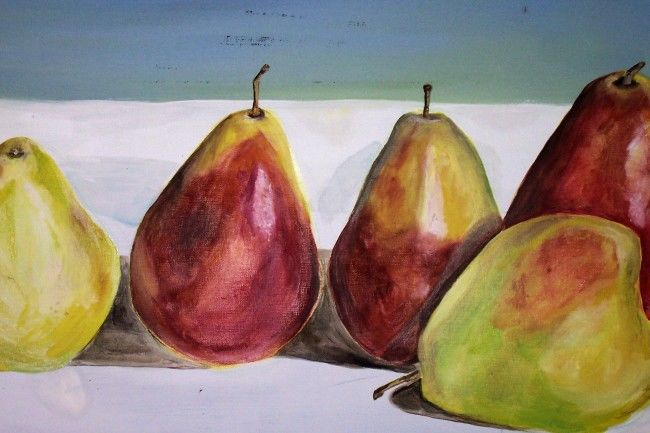 Painting titled "Pears" by Liana Venturella, Original Artwork