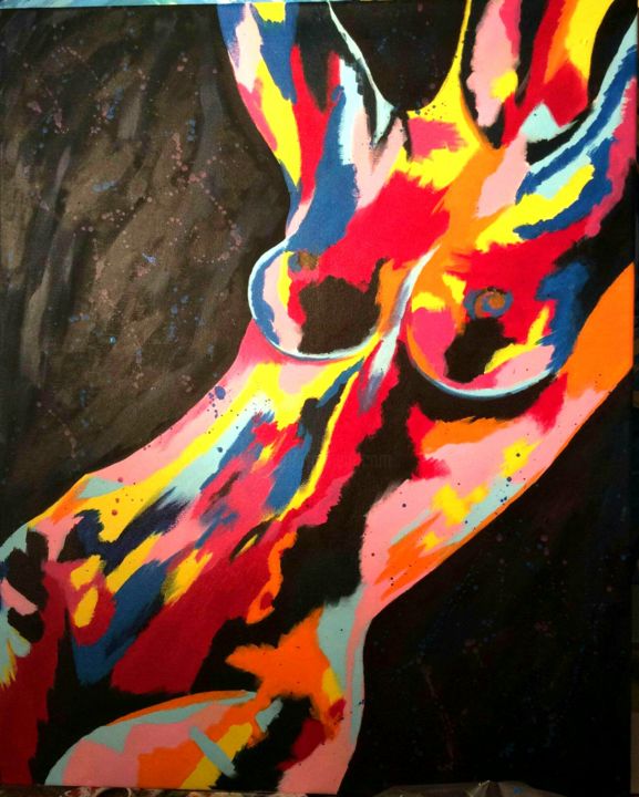 Malerei mit dem Titel "Naked women 1" von Liane Chevalier, Original-Kunstwerk, Acryl