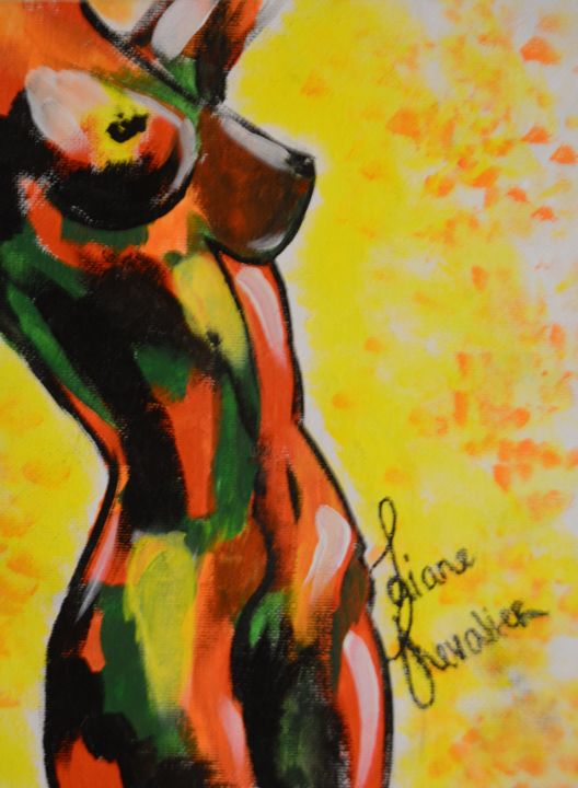 Peinture intitulée "naked women 2" par Liane Chevalier, Œuvre d'art originale, Acrylique