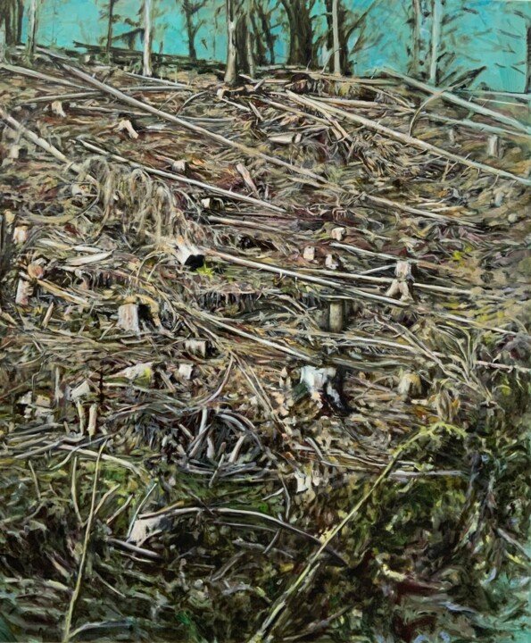 제목이 "Kahlschlag Heilenbe…"인 미술작품 Liane Lonken로, 원작, 기름 나무 들것 프레임에 장착됨