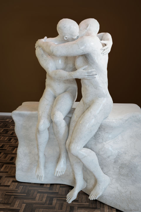 Digital Arts titled "Le Baiser Gay 01" by Dominique Paquay, Original Artwork, 3D Modeling