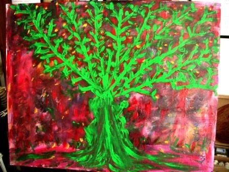 Schilderij getiteld "ALBERO" door Conte Menotti Pannuti, Origineel Kunstwerk