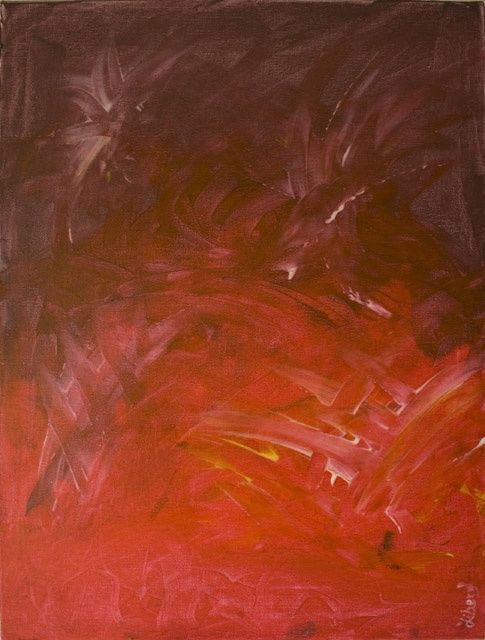 Painting titled "Rouge" by Liberyl, Original Artwork, Oil