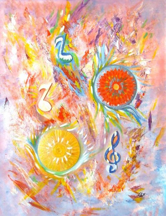 Painting titled "MUSIQUE TROPICALACRY" by Isabo Ladyhawke, Original Artwork