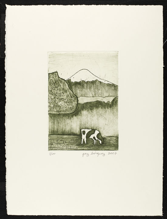 Printmaking titled ""Volcan Osorno"" by Paz Borquez, Original Art, Engraving