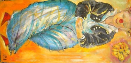 Peinture intitulée "Reve coloré" par Li Chen, Œuvre d'art originale, Huile