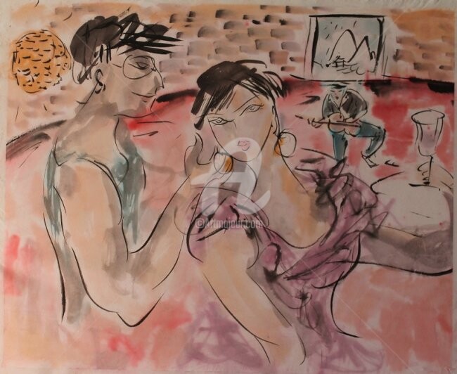 Malerei mit dem Titel "aux 5 rue Megève" von Li Chen, Original-Kunstwerk, Öl