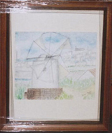 Pintura titulada "Moinho de vento" por Licínia Portugal, Obra de arte original