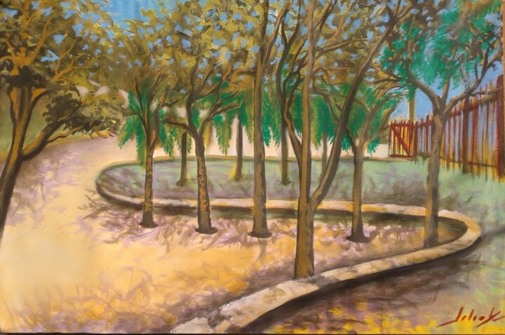 Pintura titulada "Parque Garota de Ip…" por Lício Maia, Obra de arte original, Acrílico