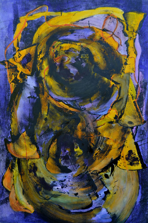 Painting titled "La strada" by Anna Forycka- Putiatycka, Original Art, Other Mounted on Aluminium