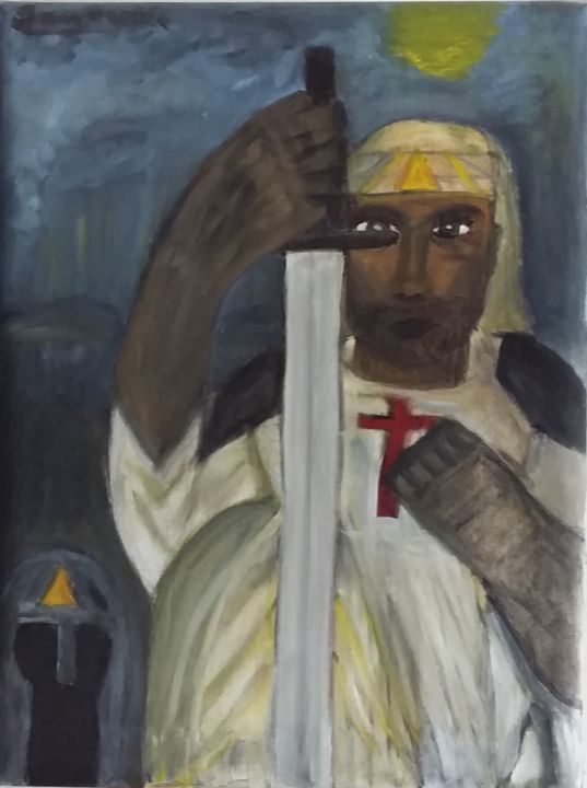 Pintura titulada "Los cruzados." por Eduardo González., Obra de arte original, Oleo