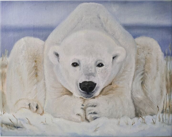 Peinture intitulée "Хозяин Арктики." par Lidiia Brel, Œuvre d'art originale, Huile