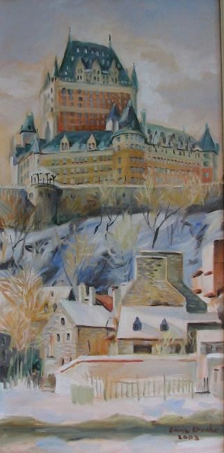 Peinture intitulée "Québec- Chateau Fro…" par Lyria, Œuvre d'art originale