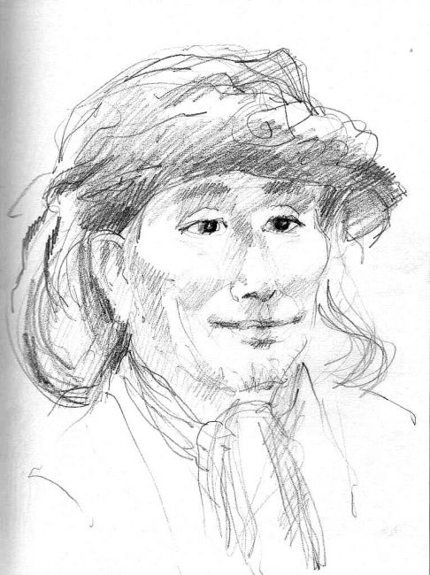 Drawing titled "portrait d'un voyag…" by Lyria, Original Artwork