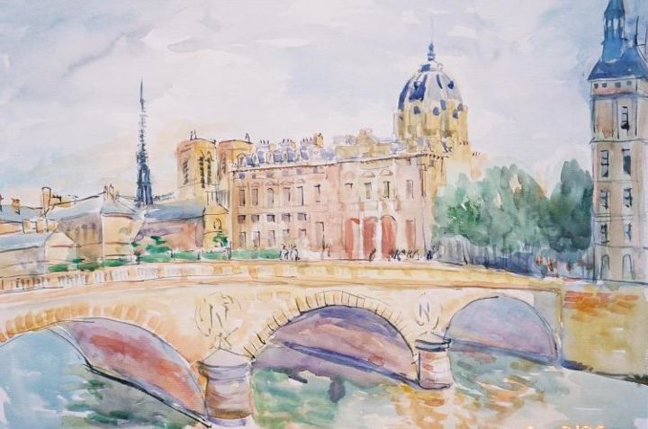 Painting titled "Paris I" by Lyria, Original Artwork