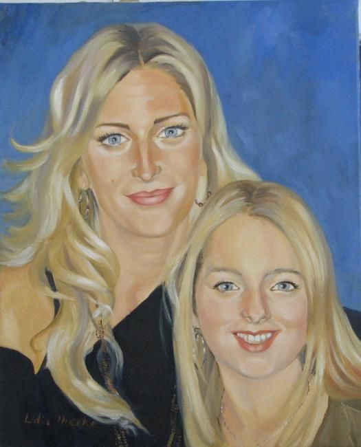Peinture intitulée "Anne et sa fille" par Lyria, Œuvre d'art originale