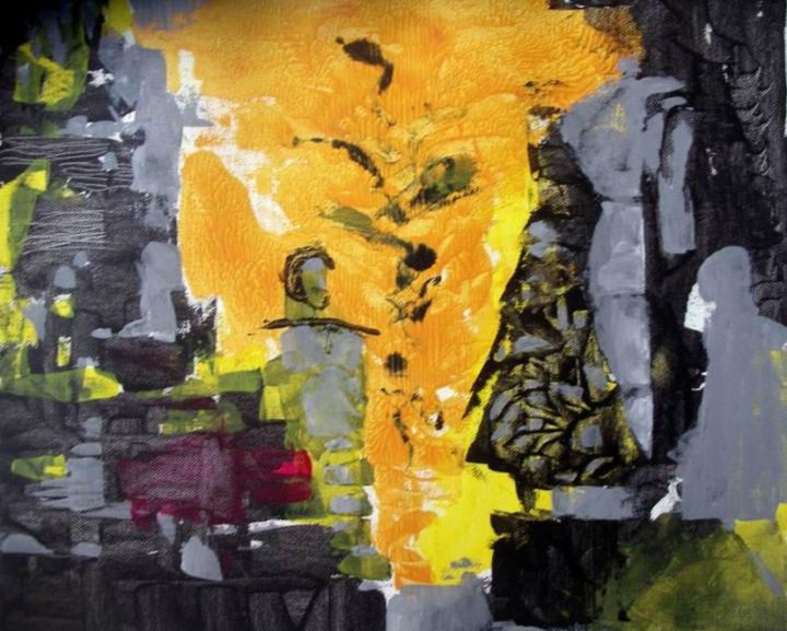 Pintura intitulada "jaune2" por Lyria, Obras de arte originais