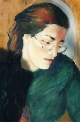 Pintura intitulada "Ma fille chérie" por Lyria, Obras de arte originais, Óleo