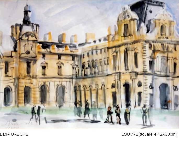 Painting titled "Musée Louvre" by Lyria, Original Artwork, Oil