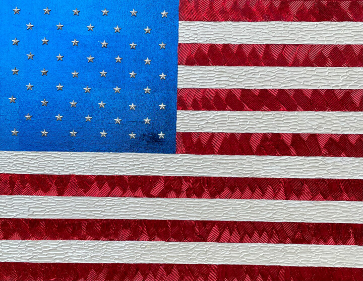 Peinture intitulée "American Flag" par Lidiia Isakova, Œuvre d'art originale, Acrylique Monté sur Châssis en bois