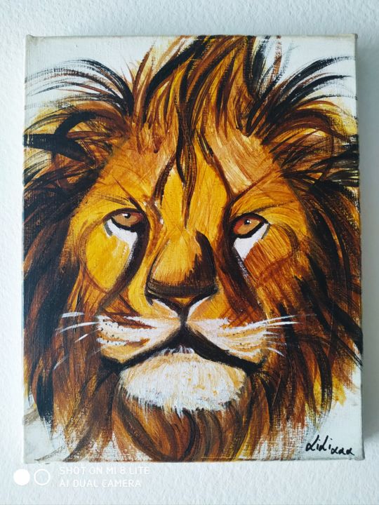 Peinture intitulée "Lion" par Lilixxx, Œuvre d'art originale, Acrylique