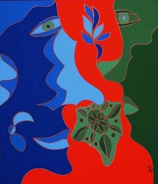 Pittura intitolato "Amici - Friends" da Emanuela Ligal, Opera d'arte originale, Olio