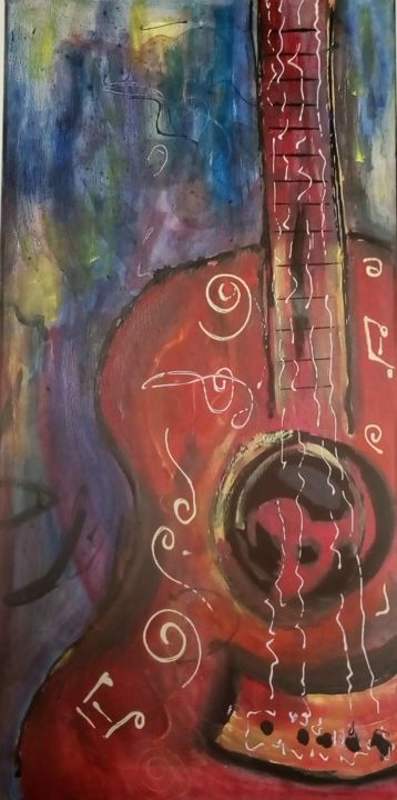 Painting titled "guitar" by Ep, Original Artwork, Acrylic