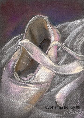 Malerei mit dem Titel "Toes & Tulle" von Johanna Bohoy, Original-Kunstwerk
