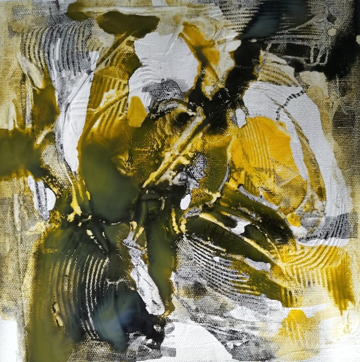 Painting titled "Golden Light Series…" by Lihin, Original Artwork, Acrylic