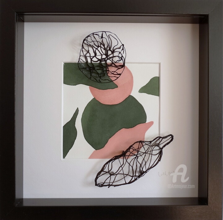 Sculpture titled "Empreintes 12" by Liin, Original Artwork, Plastic Mounted on Other rigid panel