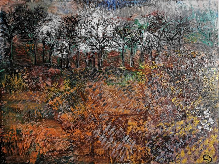 Pintura intitulada "Landscape Acryl For…" por Lika Kakhidze, Obras de arte originais, Acrílico
