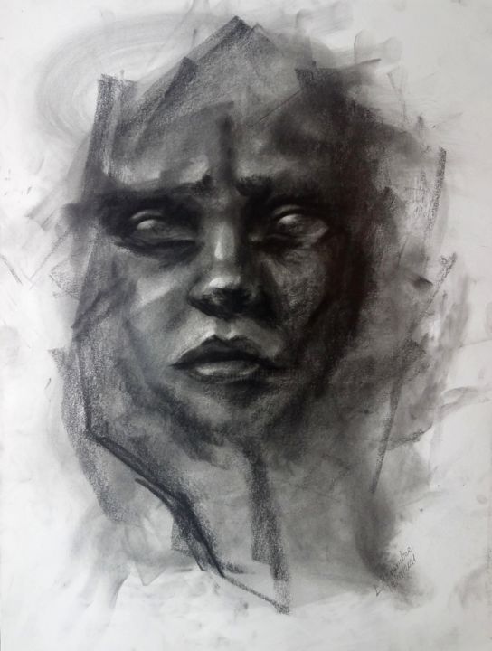 Рисунок под названием "Haze" - Lika Makaridze, Подлинное произведение искусства, Древесный уголь