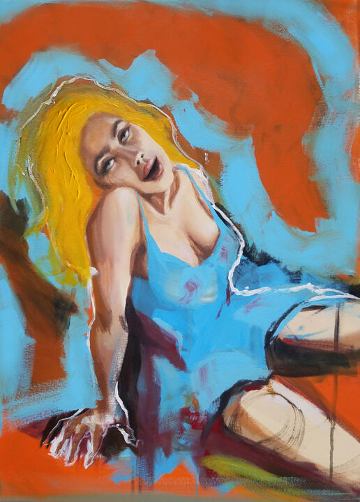 Painting titled "Anna's Winter" by Lika Makaridze, Original Art, Acrylic