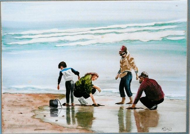 Картина под названием "Clamming In Califor…" - Margaret Older, Подлинное произведение искусства