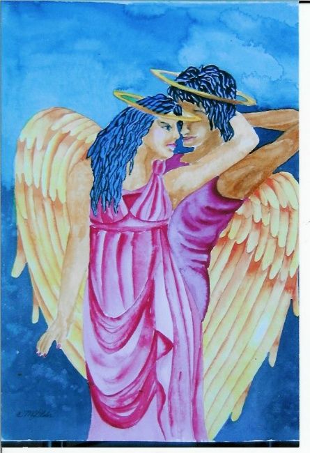 Painting titled "Angels of Desire" by Margaret Older, Original Artwork