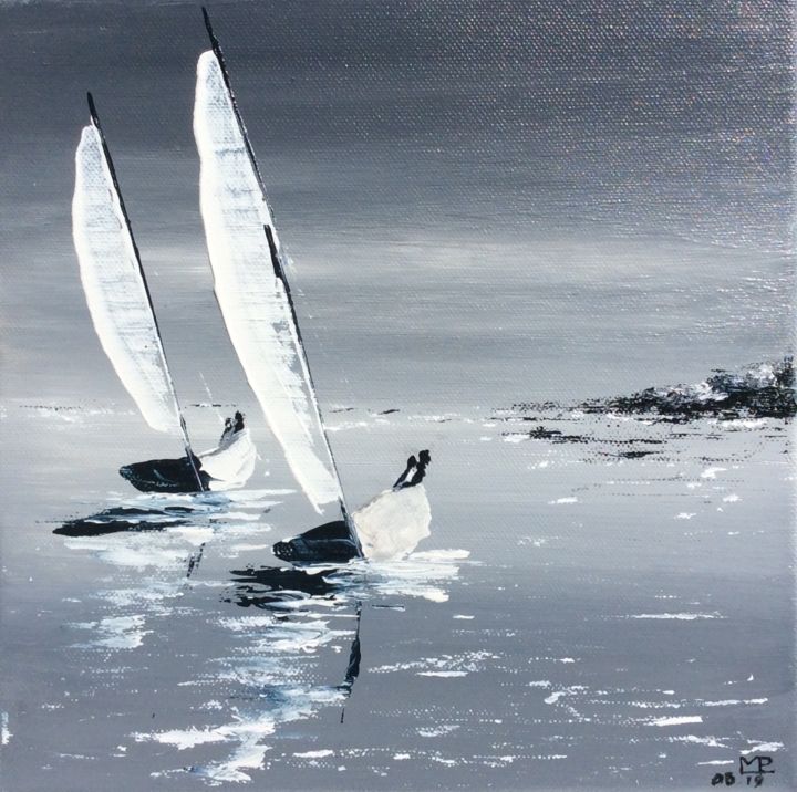 Painting titled "Balade" by Marie-Pascale Le Goff (L’île à L’eau), Original Artwork, Acrylic