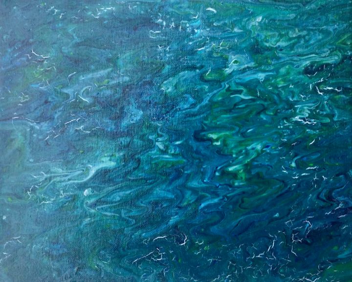 Painting titled "Ondulations" by Marie-Pascale Le Goff (L’île à L’eau), Original Artwork, Acrylic