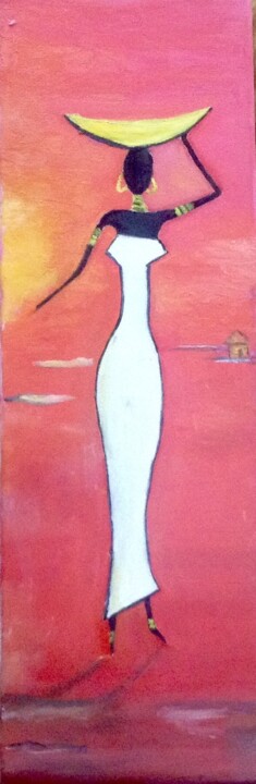 Painting titled "Africaine" by Lili Marais, Original Artwork