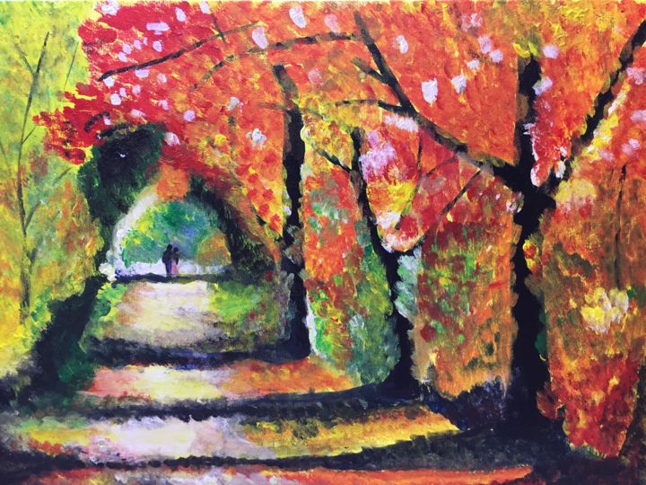 Painting titled "Arch of love" by Lili White, Original Artwork, Acrylic