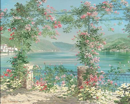 Painting titled "Lago di Como" by Liliana Frasca, Original Artwork