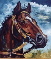 Painting titled "Equus Head" by Lilian Barac, Original Artwork