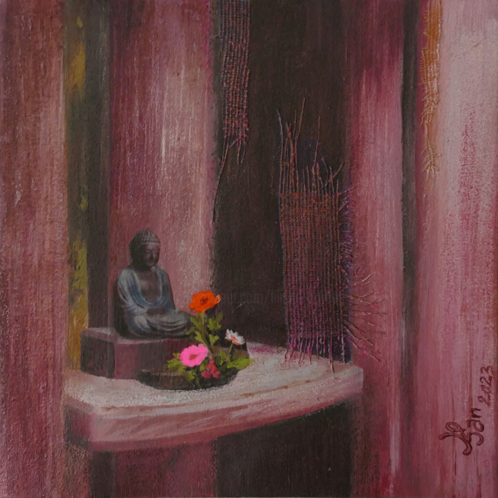 Peinture intitulée "Petit autel" par Liliane Bordes, Œuvre d'art originale, Acrylique Monté sur Autre panneau rigide