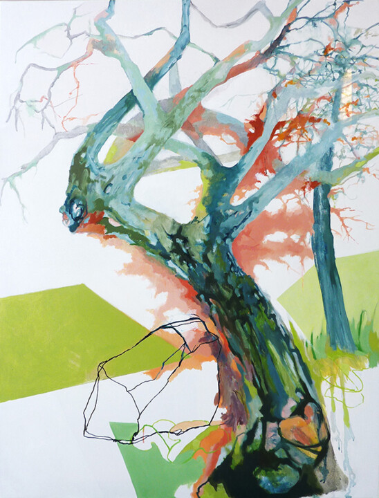 Peinture intitulée "Le travers par hasa…" par Liliane Camier, Œuvre d'art originale, Huile