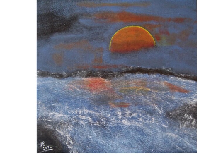 Painting titled "Lampedusa le soleil…" by Liliane Gabel, Original Artwork, Acrylic