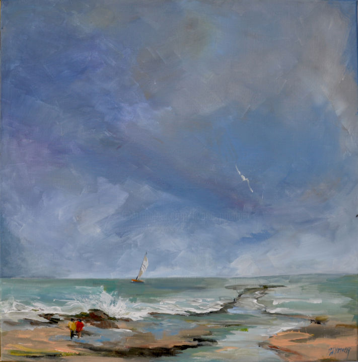 Peinture intitulée "Le ciel" par Liliane Paumier, Œuvre d'art originale, Acrylique Monté sur Châssis